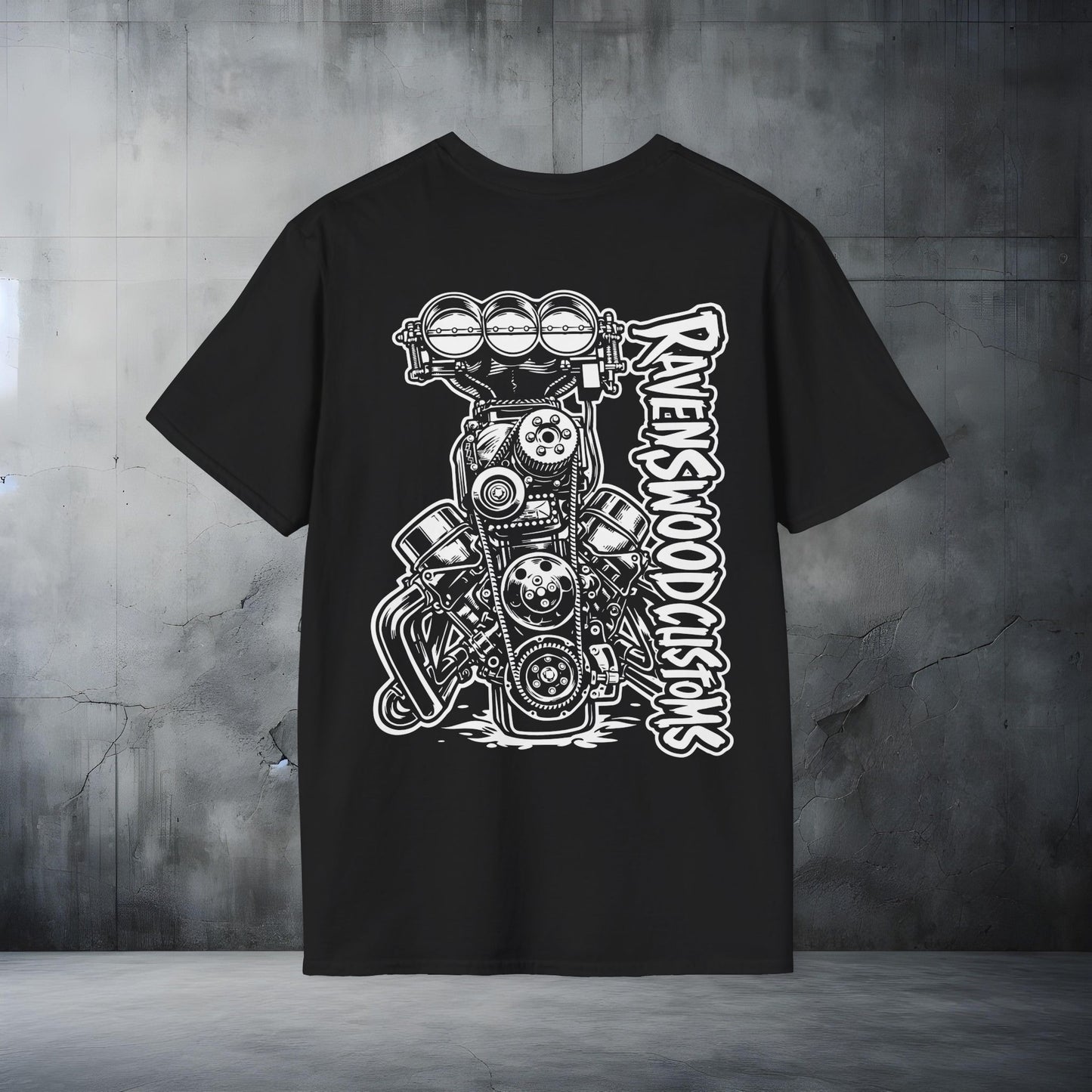 Ravenswood Customs Blown Injected V8 Engine Graphic Tee
