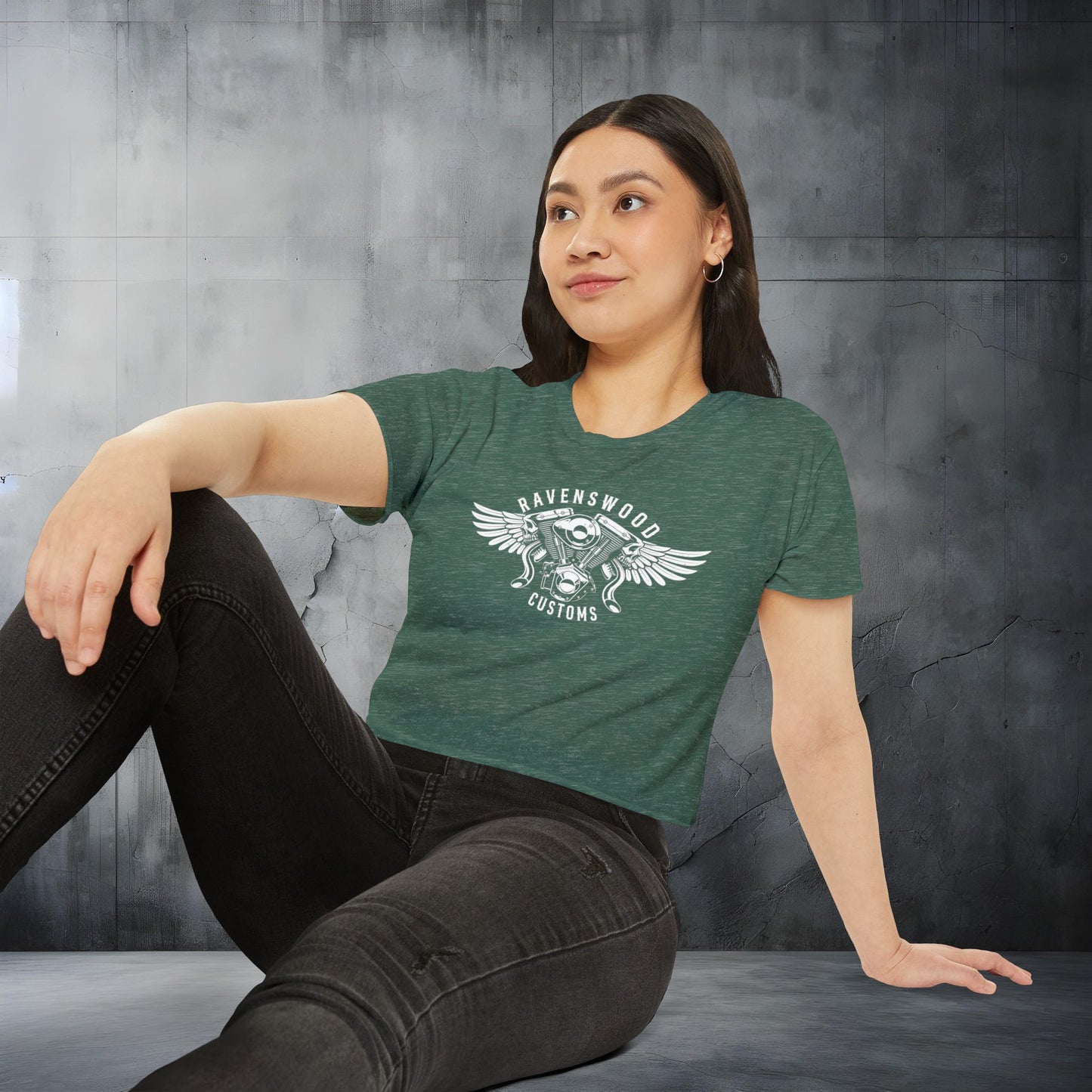 Ravenswood Customs Women's Festival Crop Top - Boho Chic Tee for Summer Events