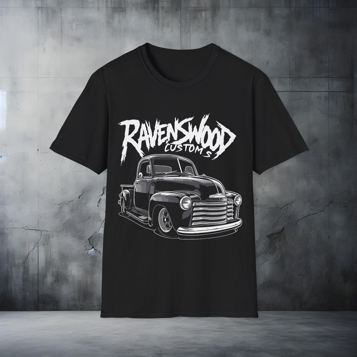 Ravenswood Classic Truck T-Shirt – Retro Neon Car Graphic Tee