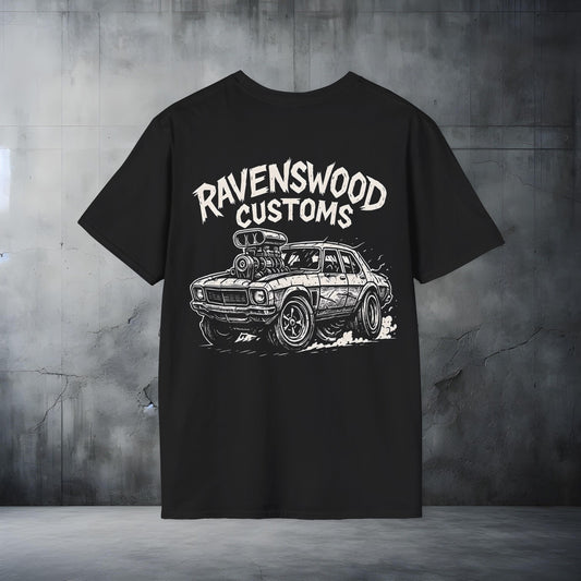 Ravenswood Customs HQ Sedan T-Shirt | Unisex Softstyle Tee