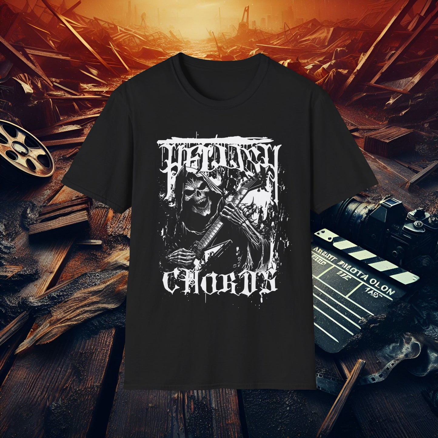 RC Metalwear Hellish Chords Unisex Softstyle T-Shirt