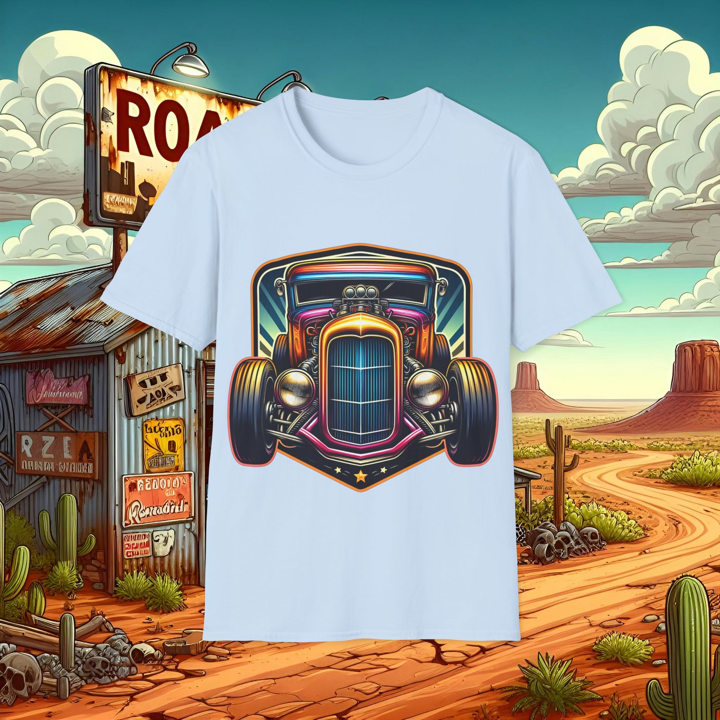 Toon Hot Rod 2 Unisex Softstyle T-Shirt