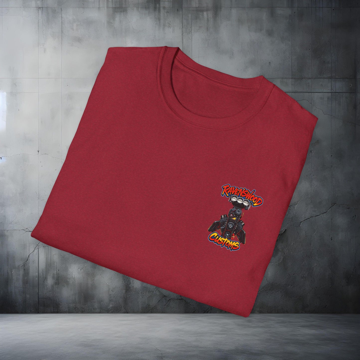 Ravenswood Customs Blown Injected Chevy Engine Graphic T-Shirt