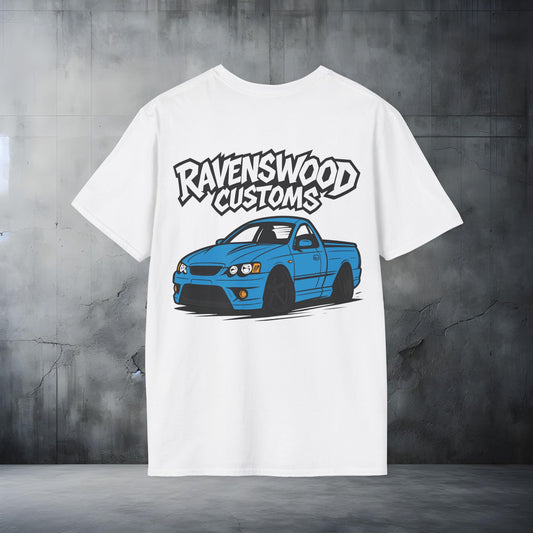 Ravenswood Customs Unisex Softstyle T-Shirt - Blue BF Falcon Ute Design, Cool Graphic Tee
