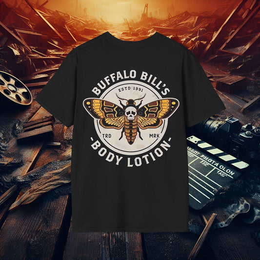 Buffalo Bill's Body Lotion T-Shirt, Vintage Graphic Tee, Unisex Softstyle, Perfect for Movie Lovers, Great Gift for Halloween