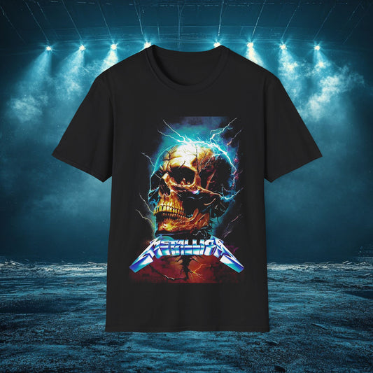 Metallica Skull Graphic 5 Unisex Softstyle T-Shirt, Band Tee, Music Apparel, Perfect Gift for Rock Fans, Concert Wear, Casual Style