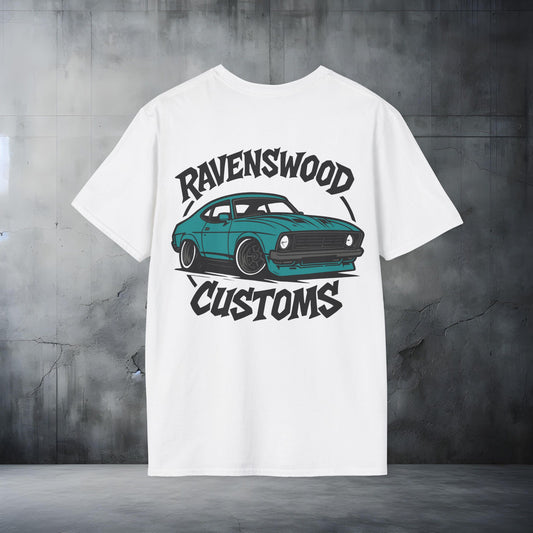 Ravenswood Customs Unisex Softstyle T-Shirt - Turquoise Coupe Design, Cool Graphic Tee