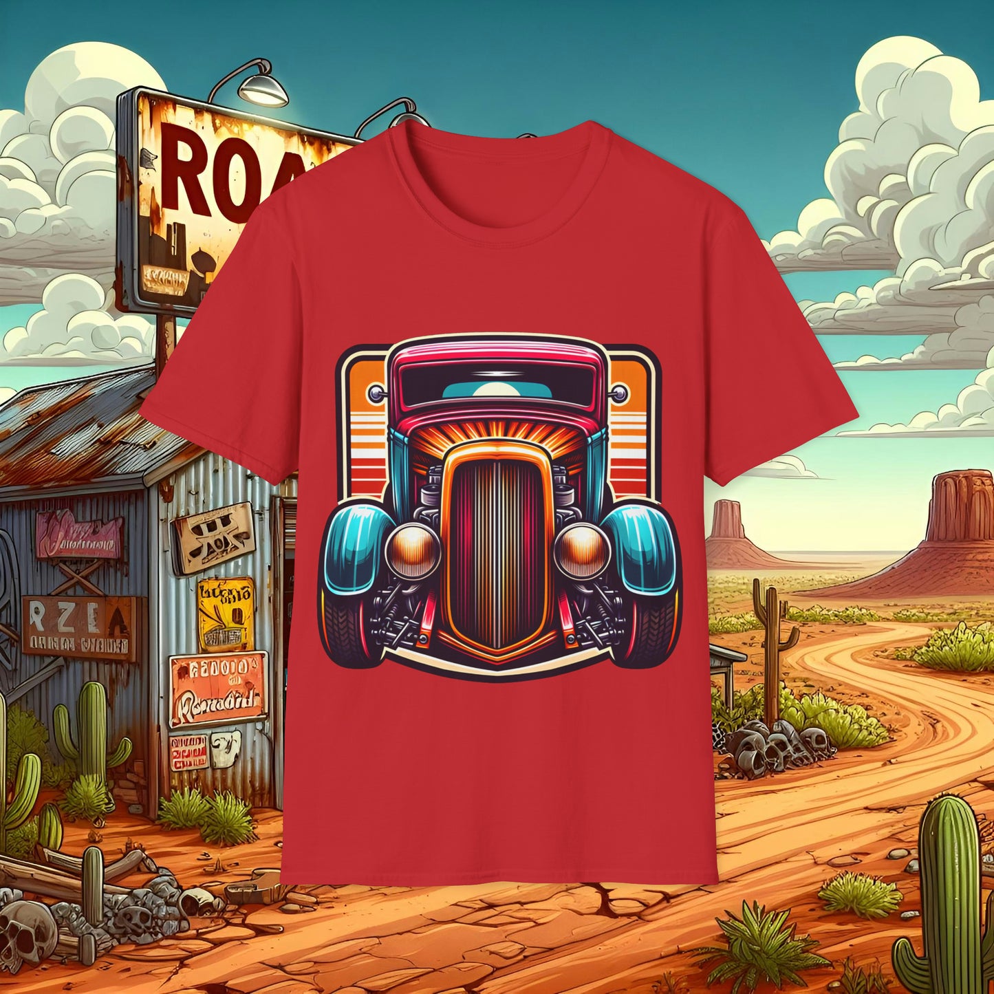 Toon Hot Rod 3 Unisex Softstyle T-Shirt