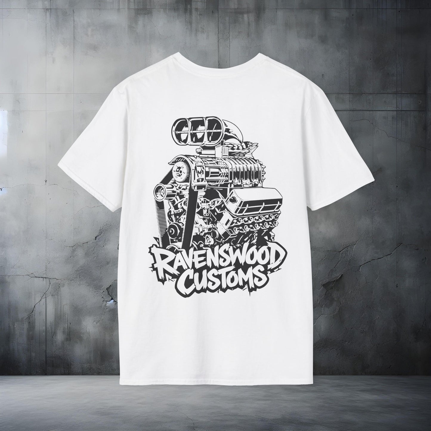 Ravenswood Customs Blown Windsor V8 Engine Graphic T-Shirt