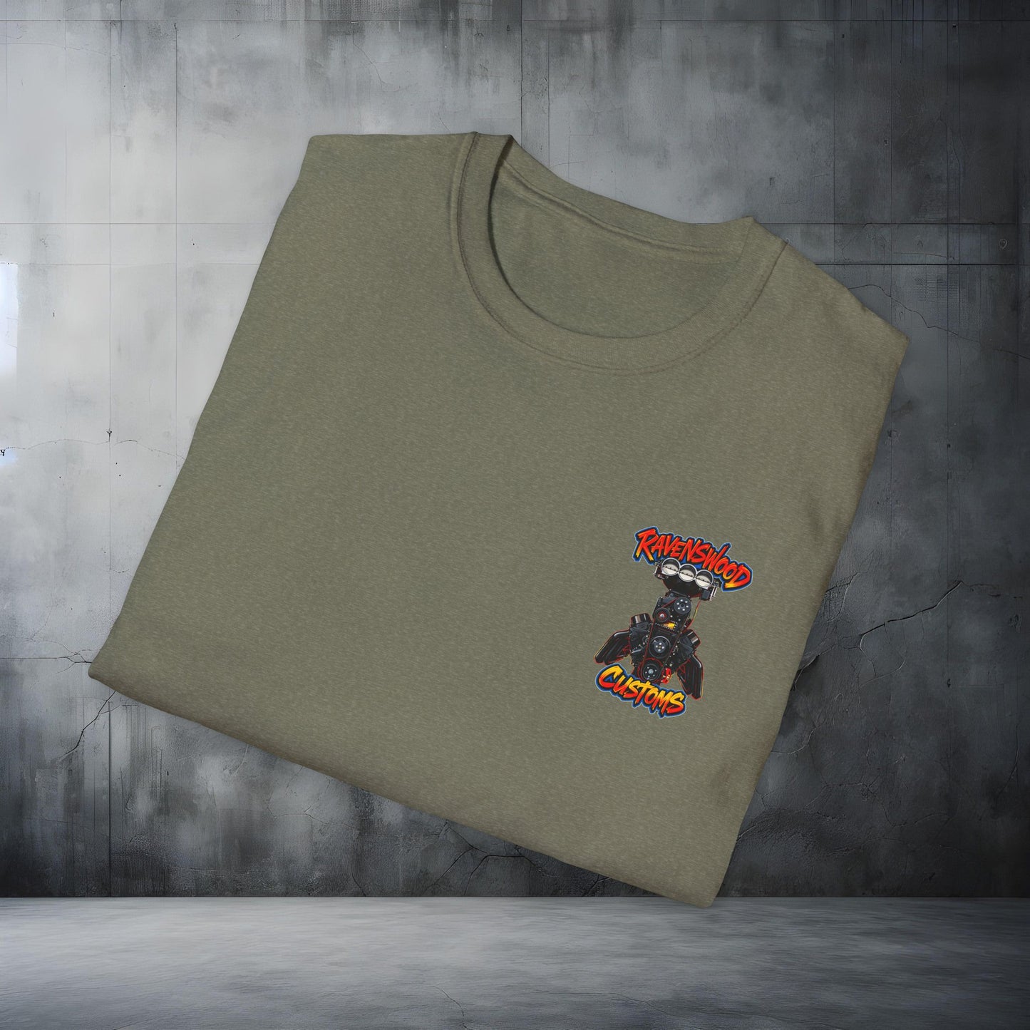 Ravenswood Customs Blown Injected Chevy Engine Graphic T-Shirt