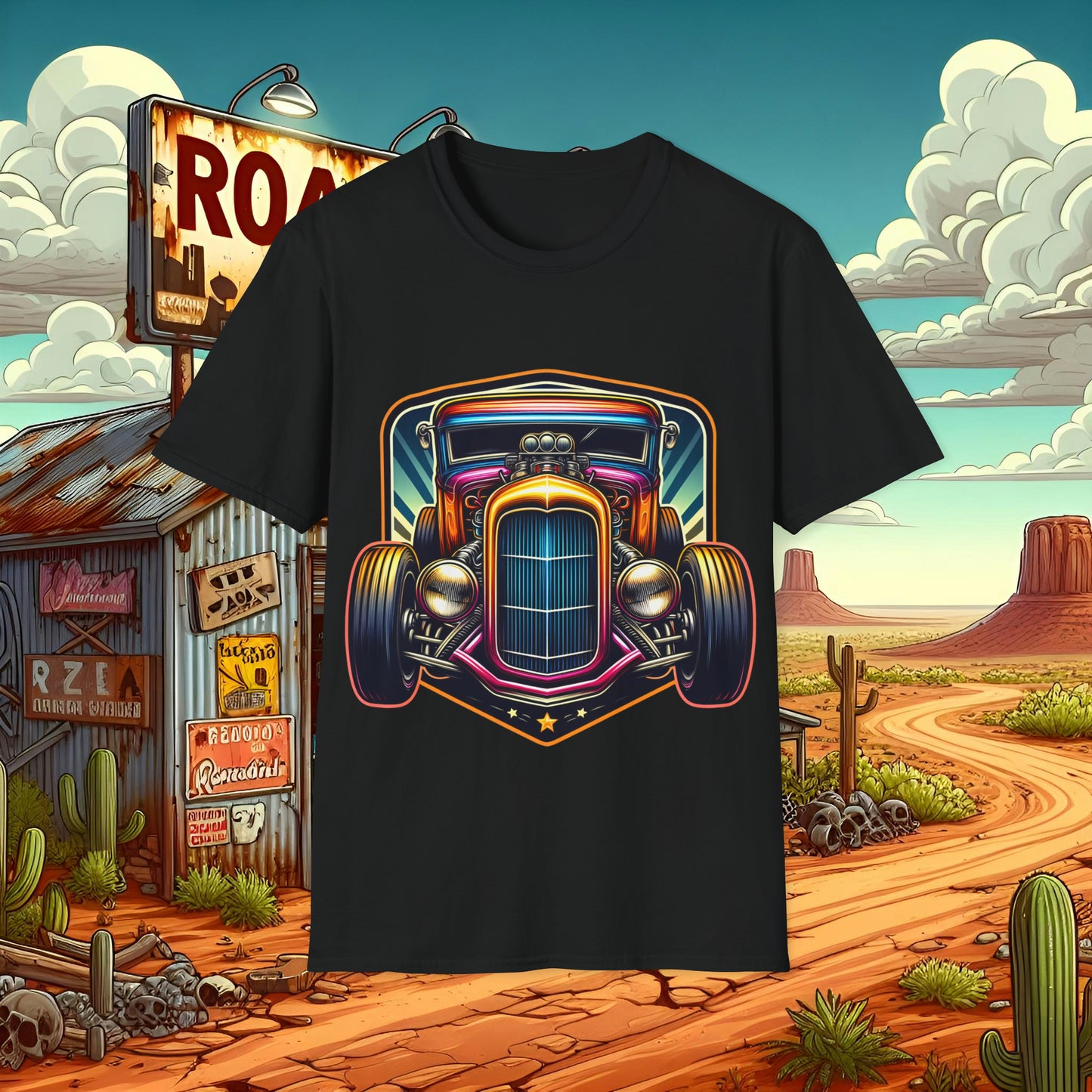 Toon Hot Rod 2 Unisex Softstyle T-Shirt