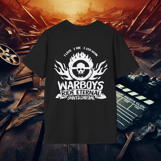 Epic Warboys Graphic Tee - Unisex Softstyle T-Shirt for Gamers, Movie Lovers, Gift for Halloween, Birthday, Cosplay