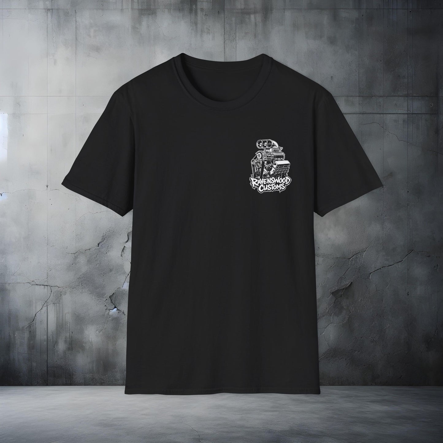 Ravenswood Customs Blown Windsor V8 Engine Graphic T-Shirt
