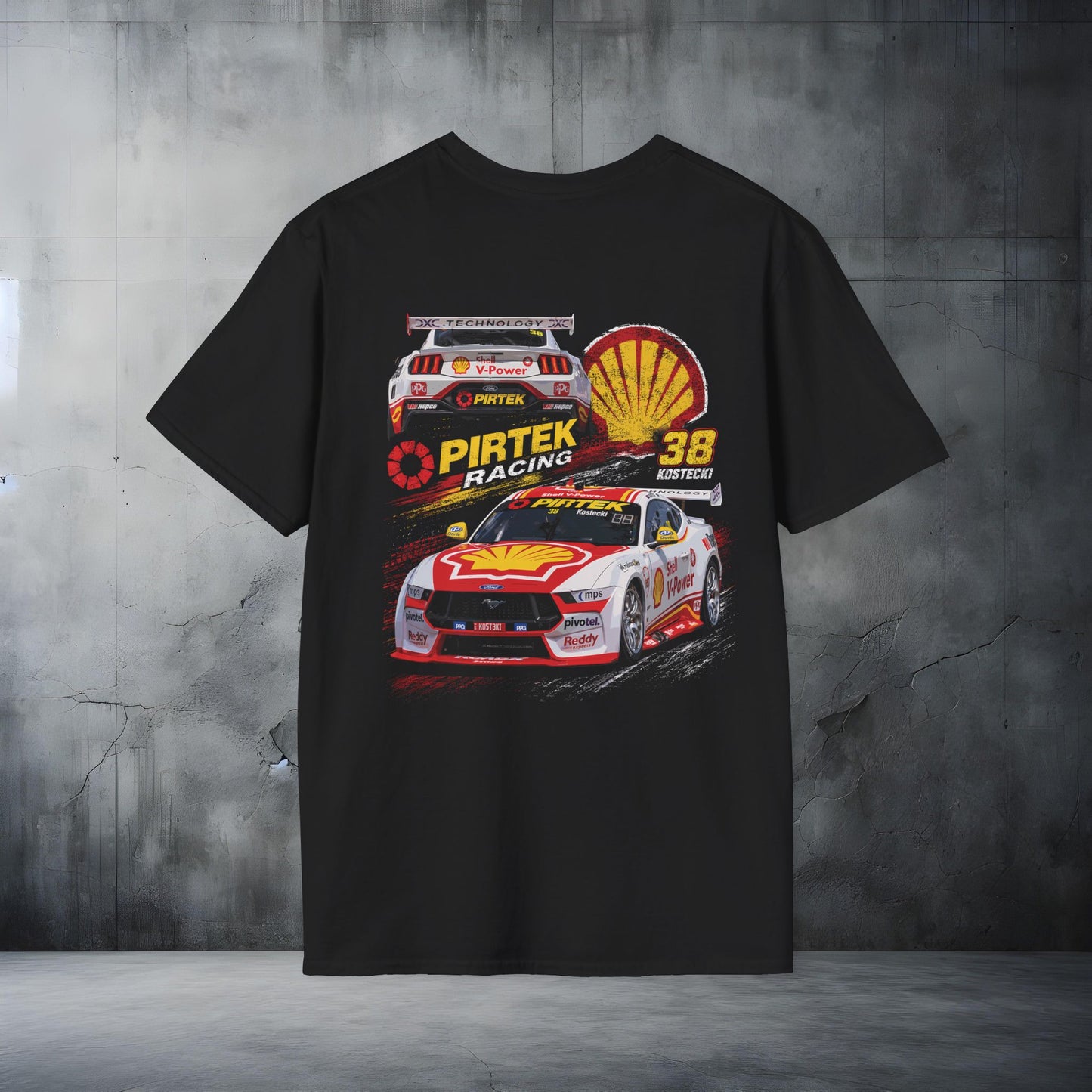 Racing T-Shirt PIRTEK Racing Shell Car Graphic Tee