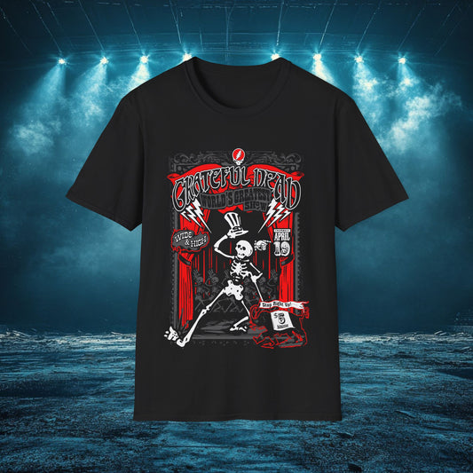 Grateful Dead Skeleton T-Shirt, Unisex Graphic Tee, Music Festival Shirt, Vintage Band Apparel, Concert Wear, Retro Style Tee