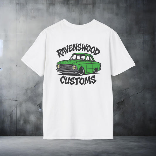 Ravenswood Customs Unisex Softstyle T-Shirt - Green XP Falcon Design, Cool Graphic Tee