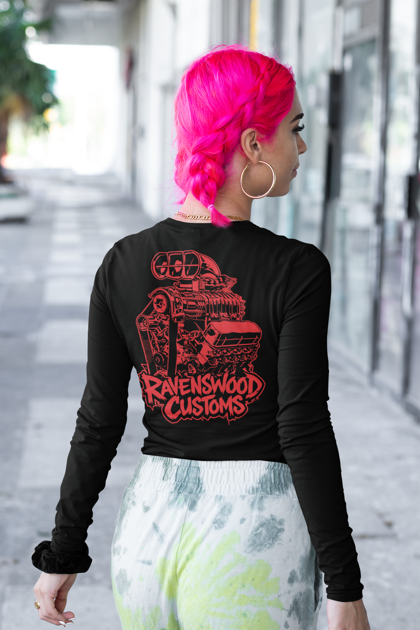 Ravenswood Customs Blown Windsor V8 Engine Graphic T-Shirt