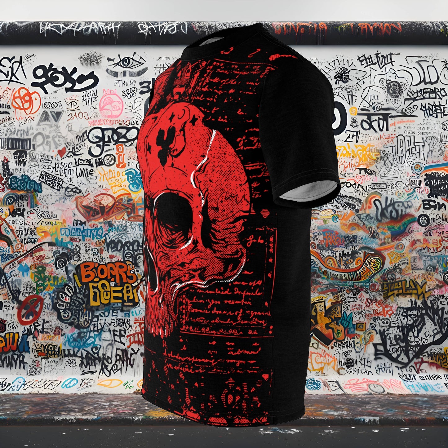 Red Skull Unisex Cut & Sew Tee (AOP)