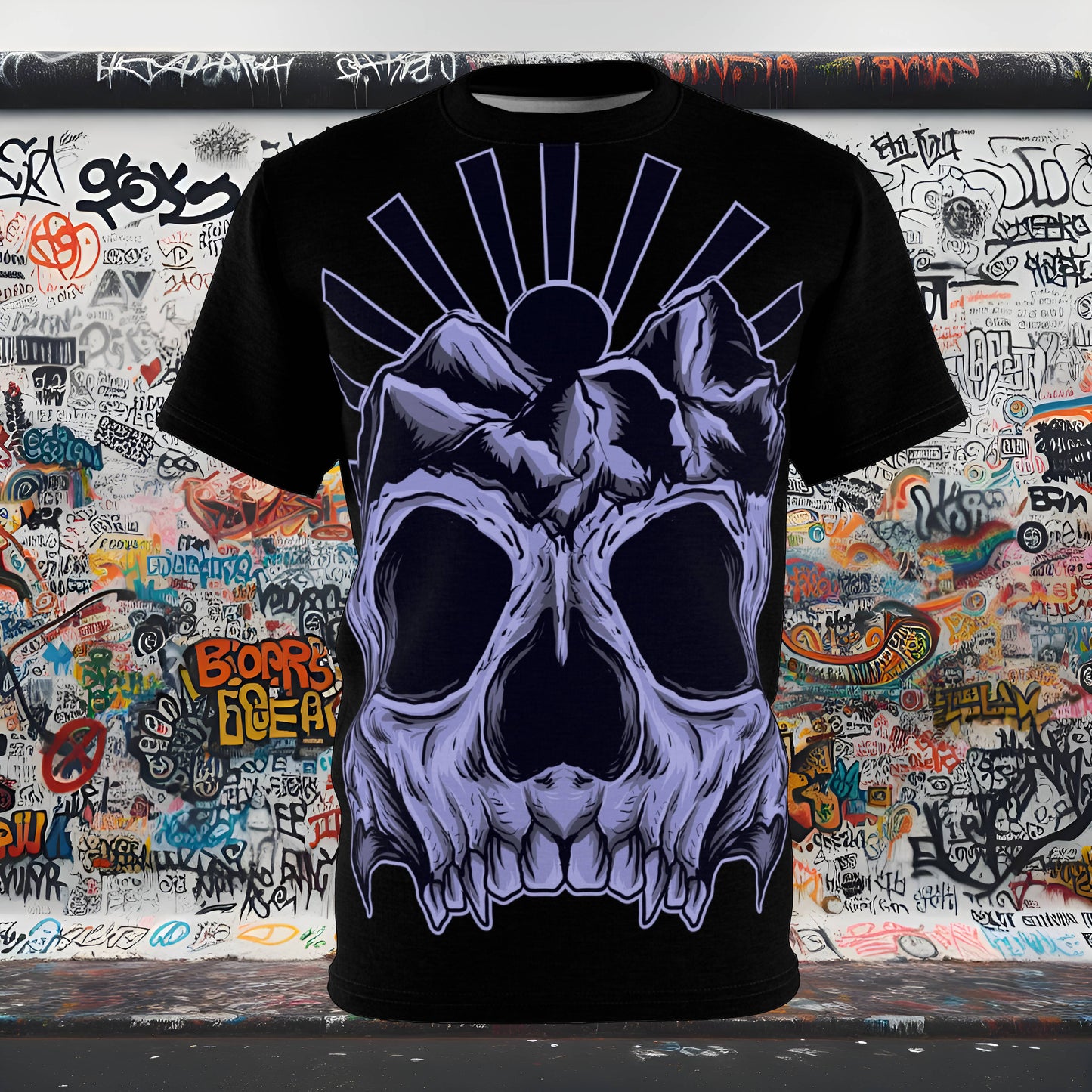 Rocky Skull Unisex Cut & Sew Tee (AOP)